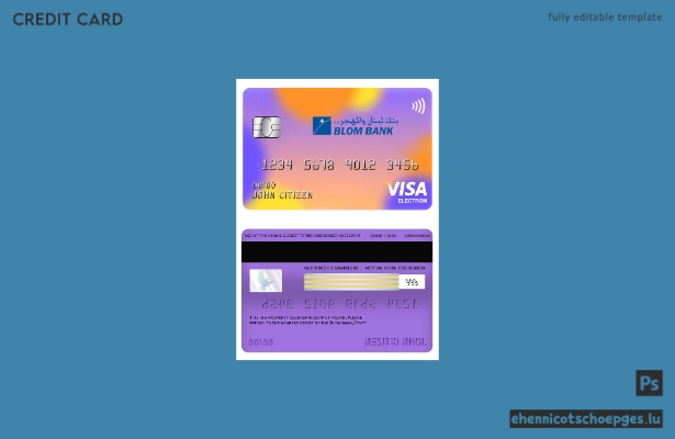 Beispielvorschau der ägyptischen Blom Bank Visa Electron Karte